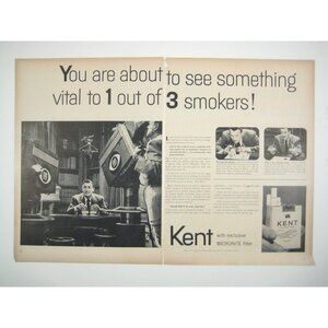 Vintage Kent Cigarettes CBS NEW 2 Page Advertising Micronite Filter